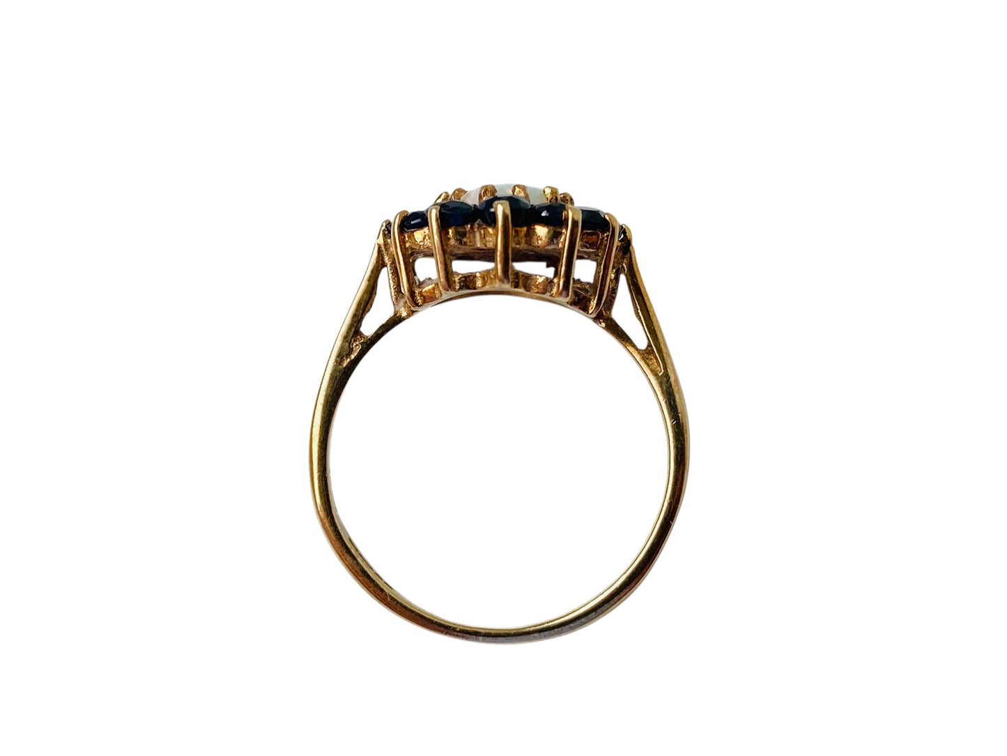 Vintage 9ct Gold Opal & Sapphire Ring