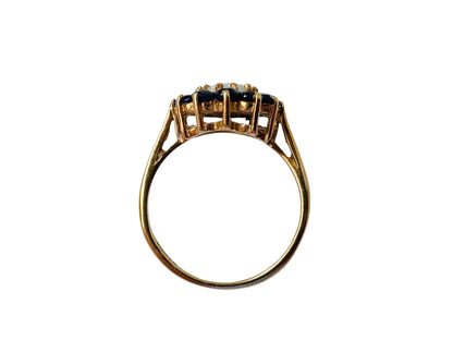 Vintage 9ct Gold Opal & Sapphire Ring