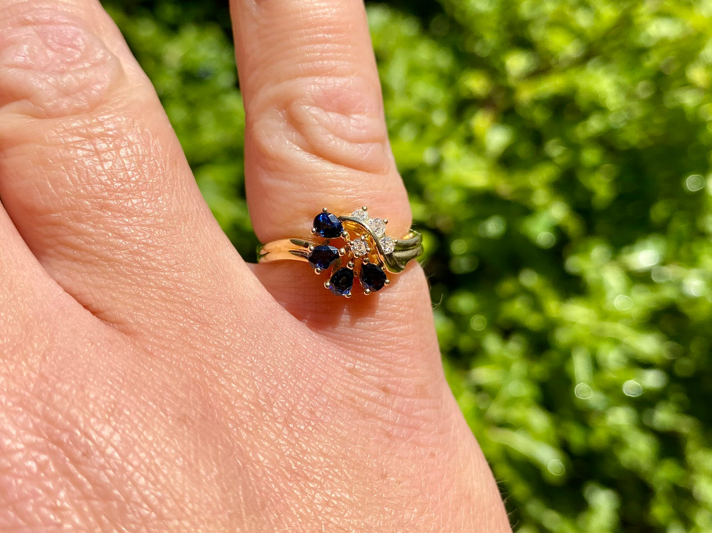 14ct Gold Sapphire & Diamond Ring