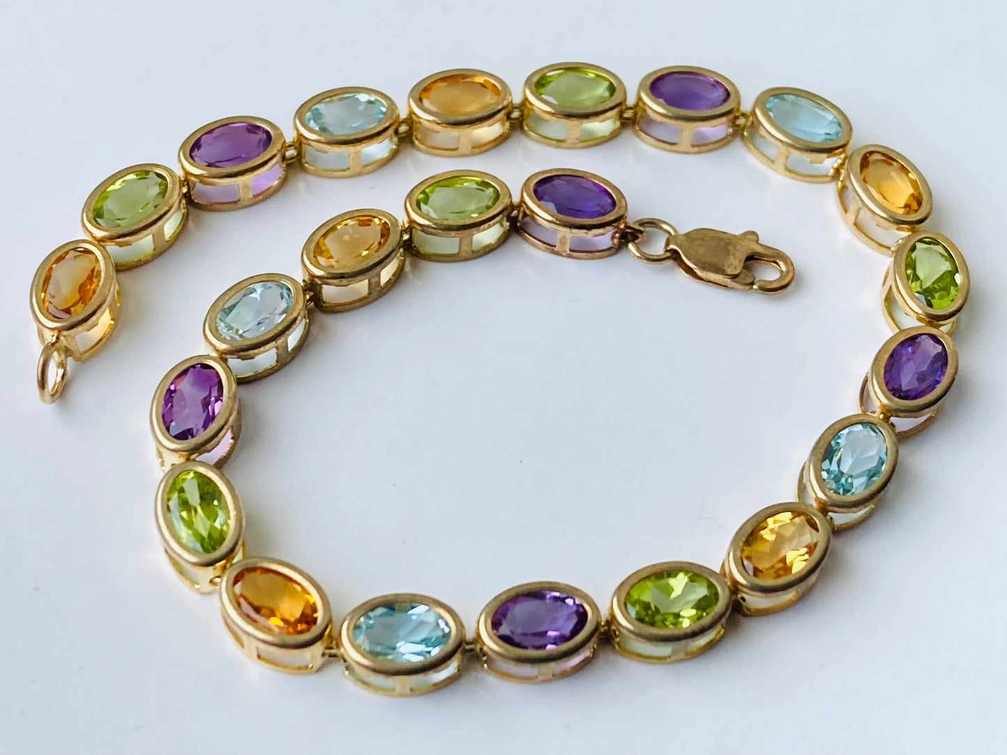 9ct Gold Multi Gemstone Bracelet