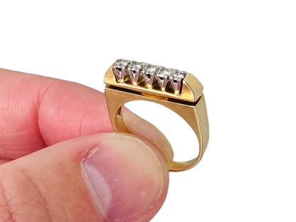 Vintage 18ct Gold Five-Stone Diamond Ring