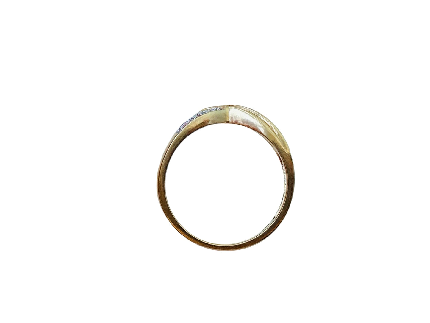 9ct Gold Ruby & Diamond Wishbone /Chevron Ring