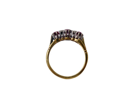 Vintage 18ct Gold Ruby & Diamond Ring