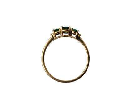 9ct Gold Diopside & Diamond Ring