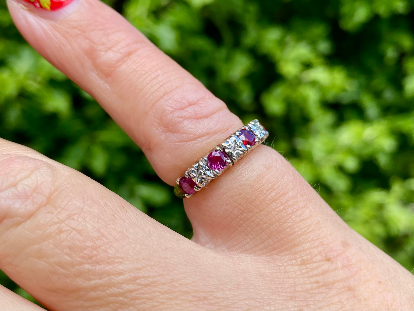 Vintage 9ct Gold Ruby & Diamond Ring