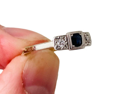 Vintage 18ct Gold Sapphire & Diamond Ring