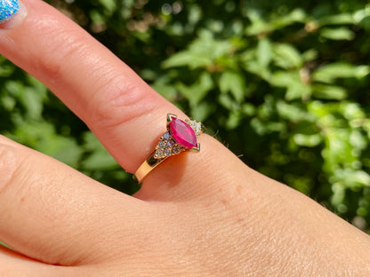 14ct Gold Ruby & Diamond Ring