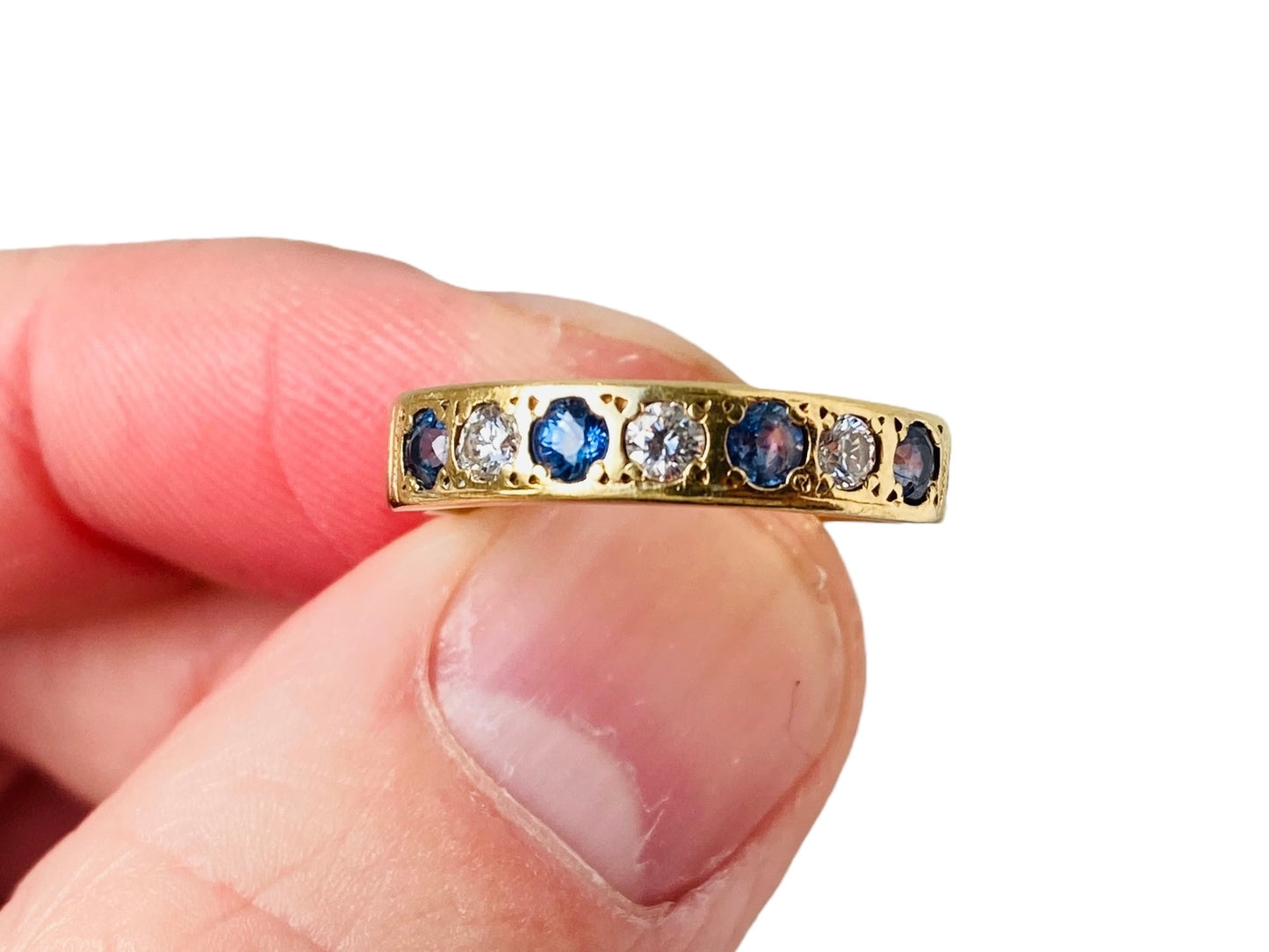 Vintage 18ct Gold Sapphire & Diamond Ring