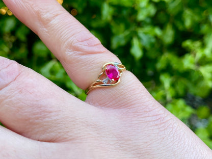 10ct Gold Ruby & Diamond Ring