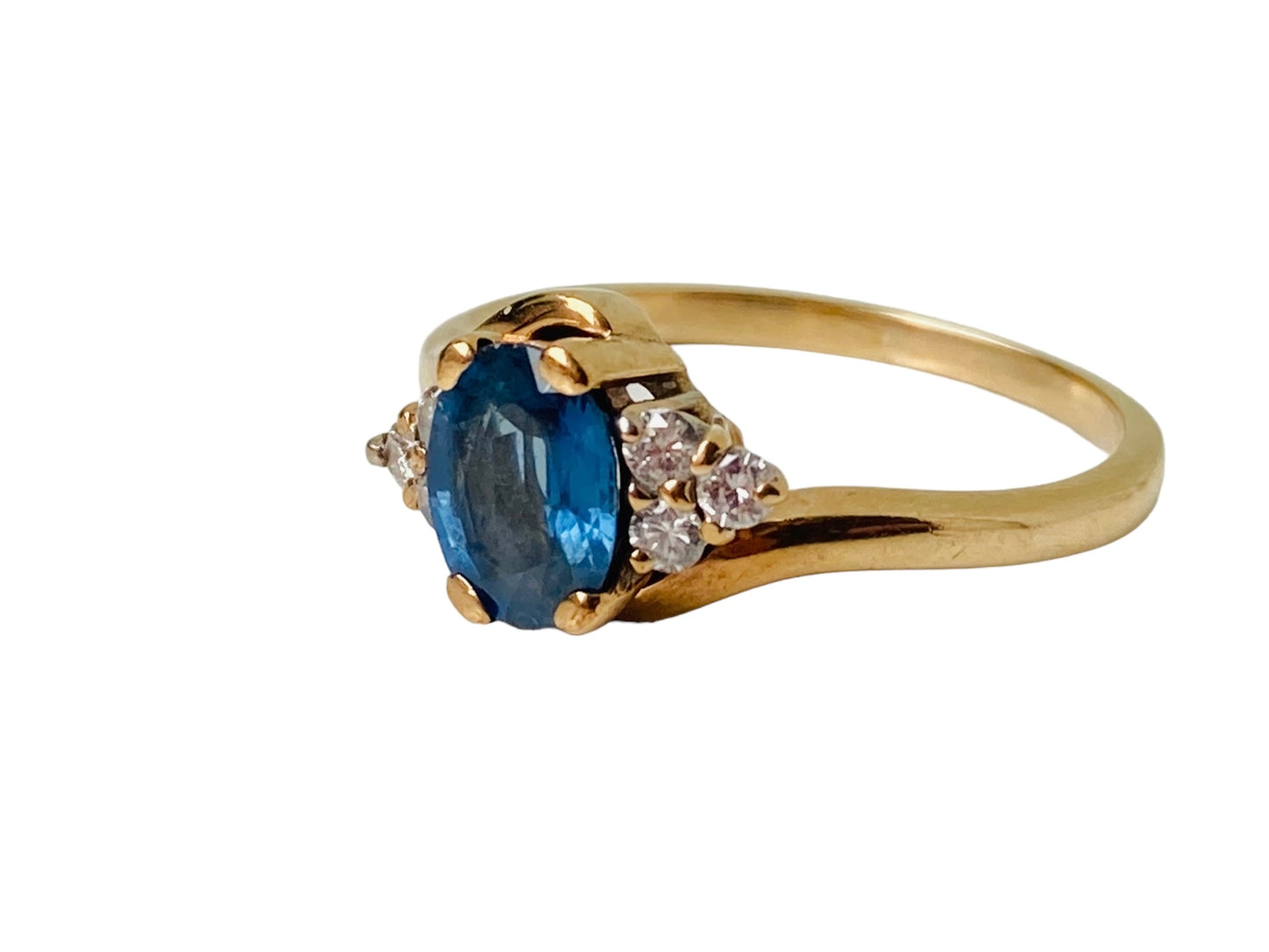 Vintage 9ct Gold Sapphire & Diamond Ring