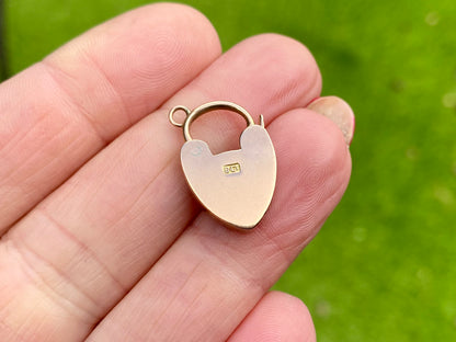 Antique 9ct Gold Heart Padlock Clasp