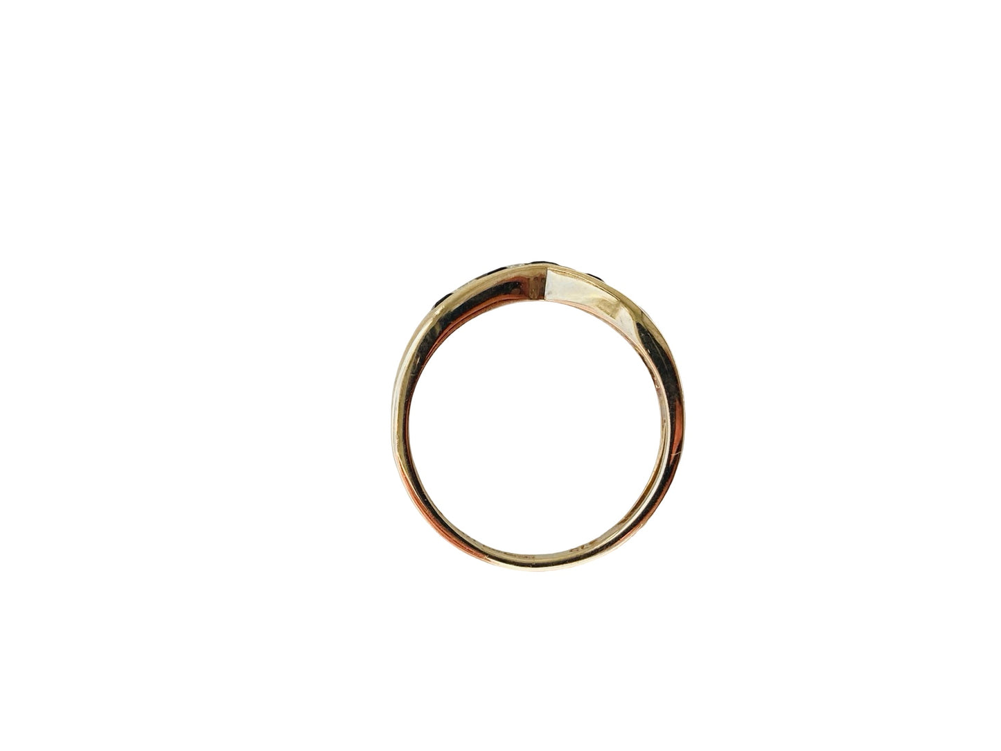 9ct Gold Sapphire & Diamond Wishbone Ring