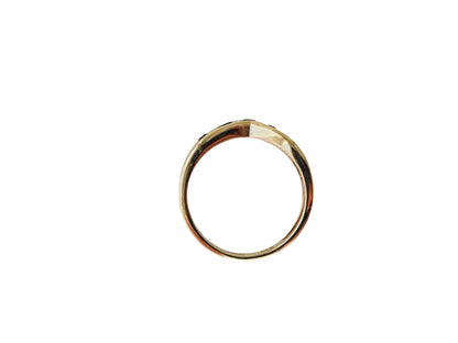 9ct Gold Sapphire & Diamond Wishbone Ring