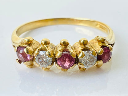 Vintage 18ct Gold Ruby & Diamond Ring