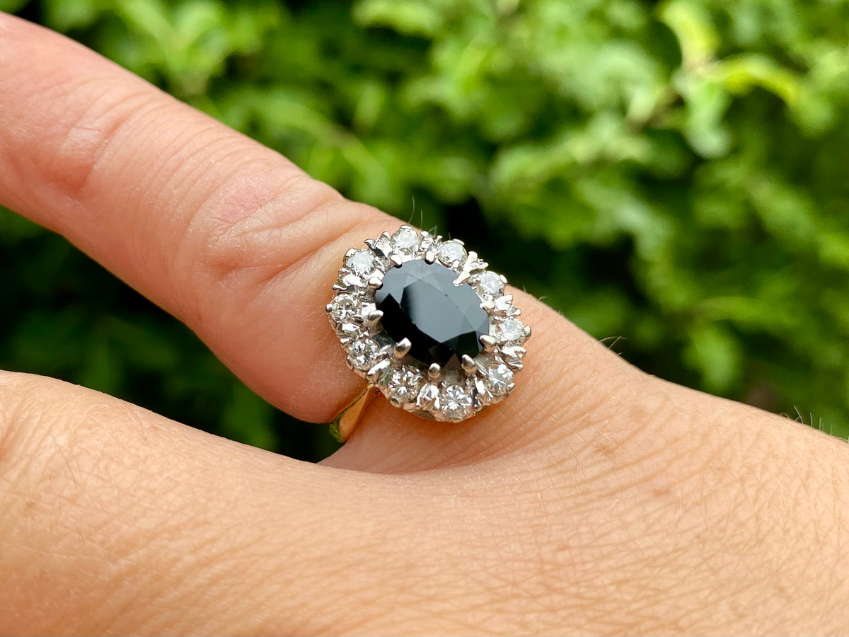 Vintage 18ct Gold Sapphire & Diamond Ring