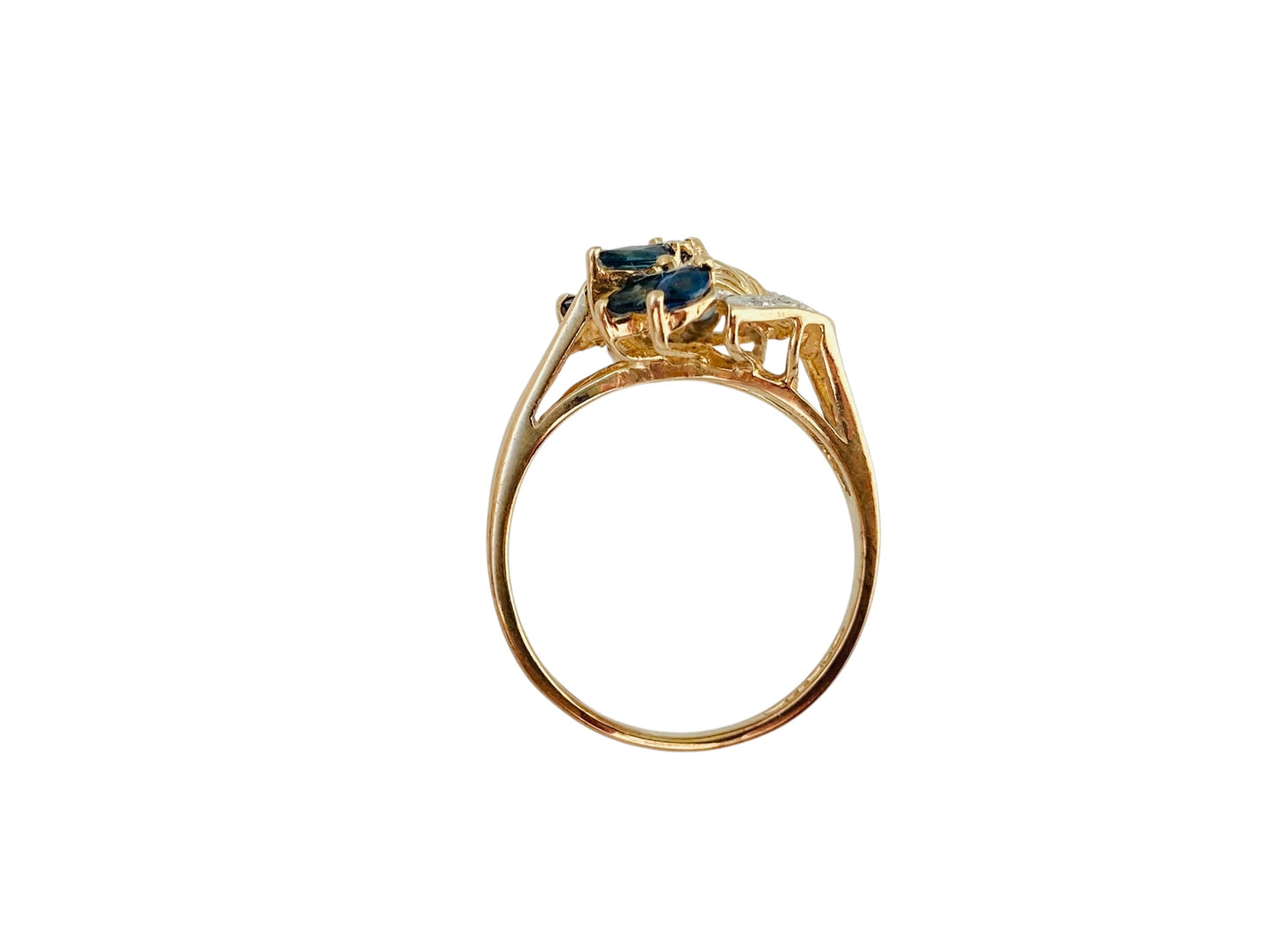Vintage 9ct Gold Sapphire & Diamond Ring
