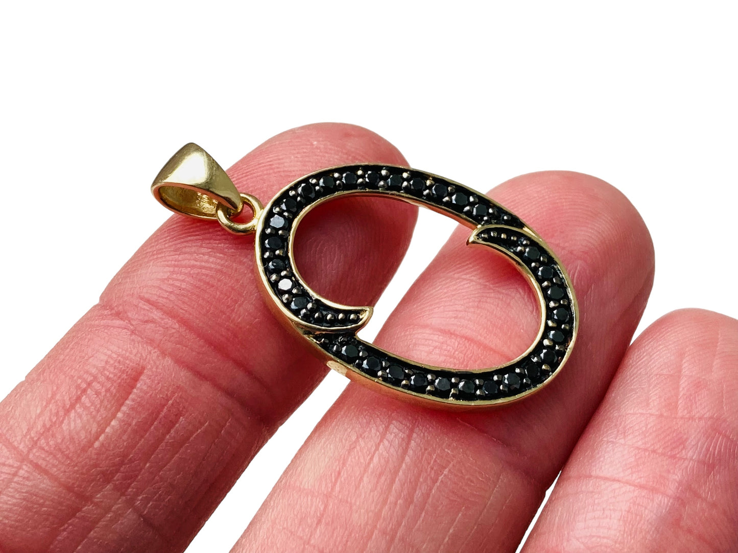 9ct Gold Black Diamond Pendant