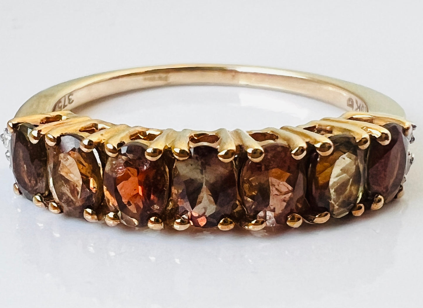 9ct Gold Brown Audalusite & Diamond Ring