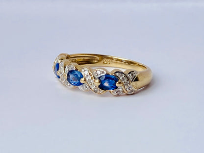 9ct Gold Sapphire & Diamond Ring