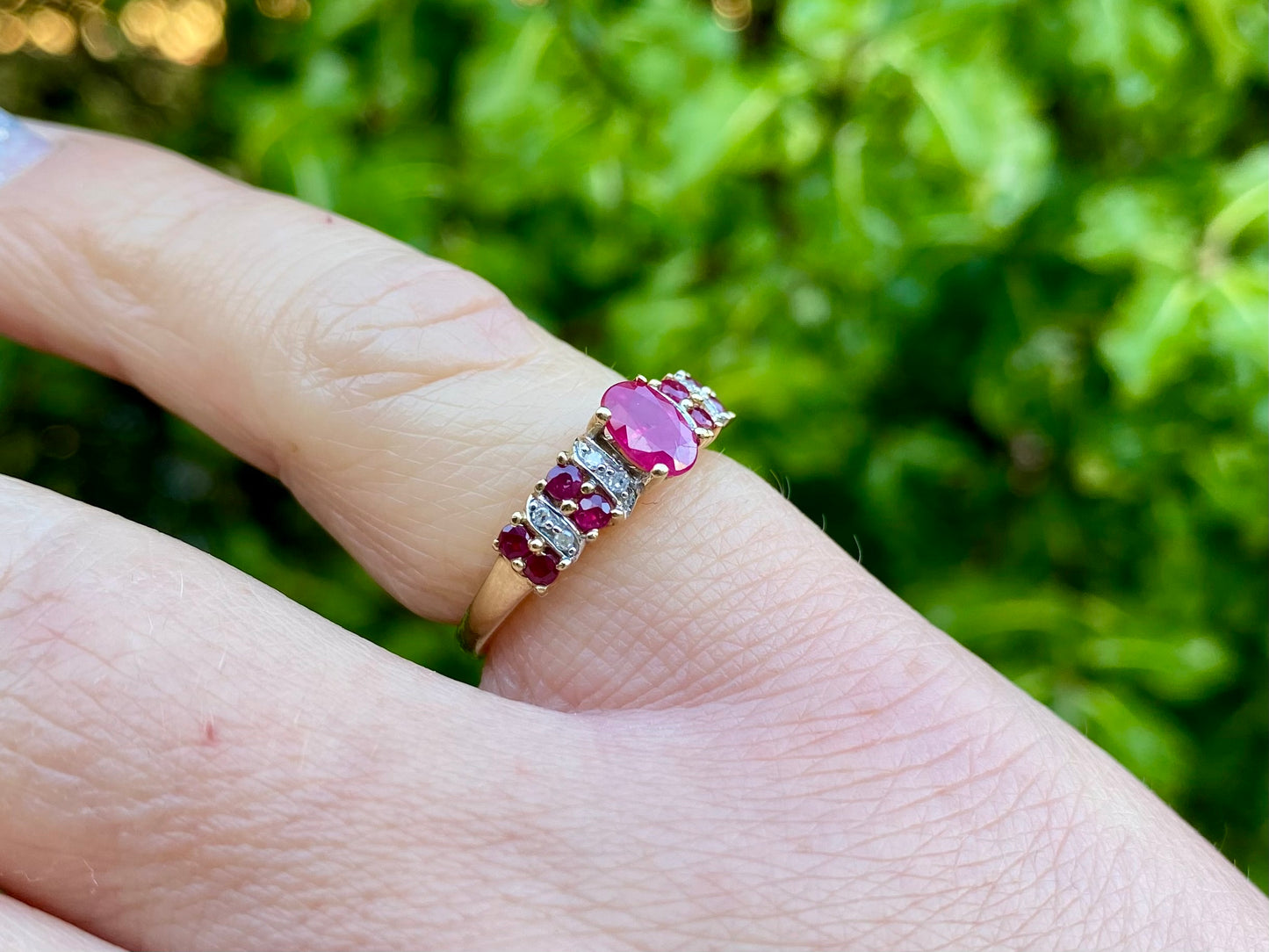 9ct Gold Ruby & Diamond Ring