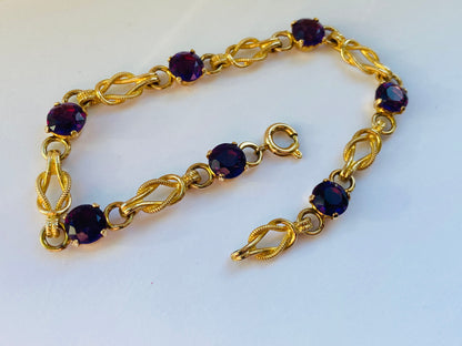 9ct Gold Amethyst Bracelet