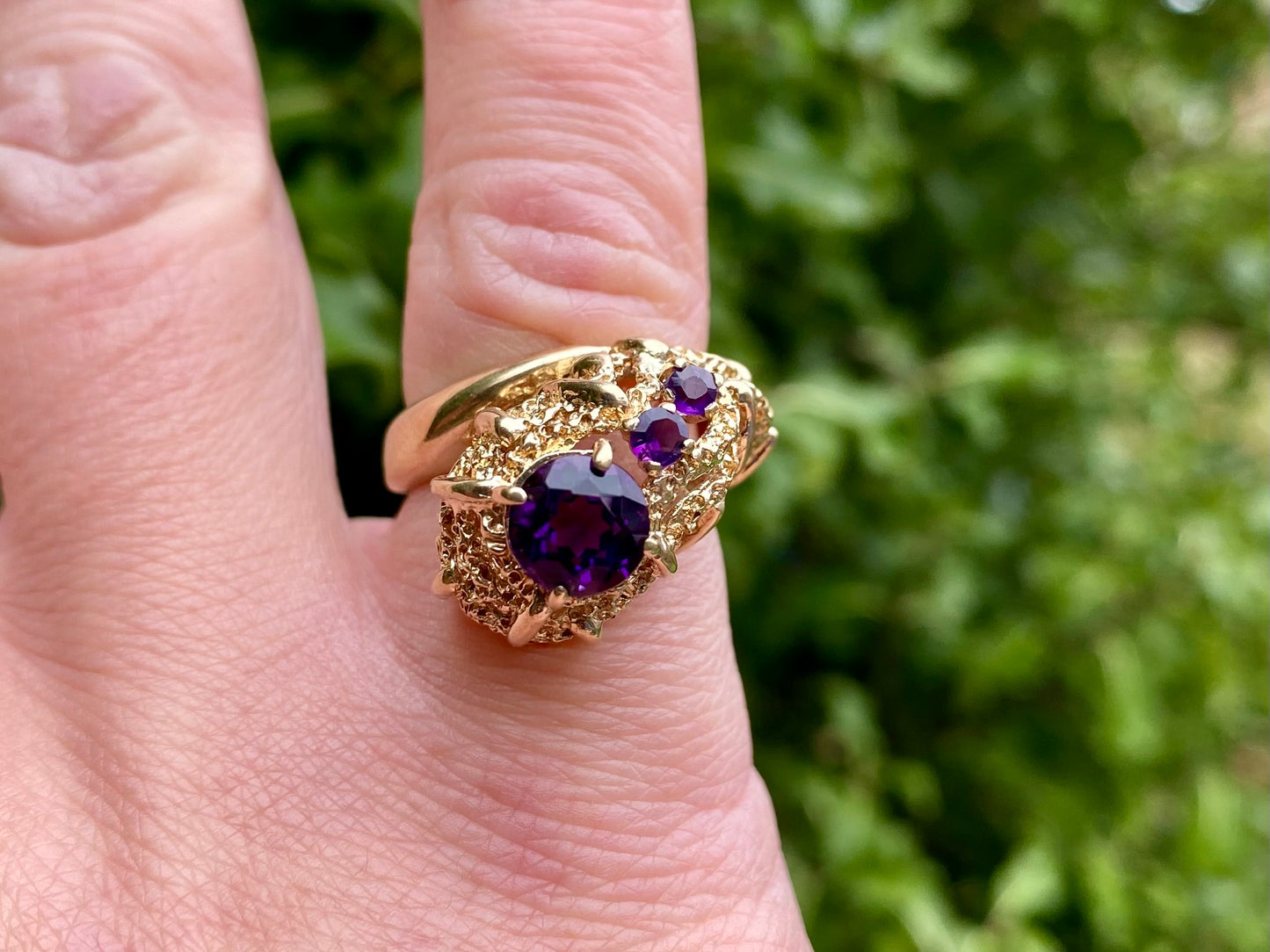 Vintage 9ct Gold Amethyst Ring