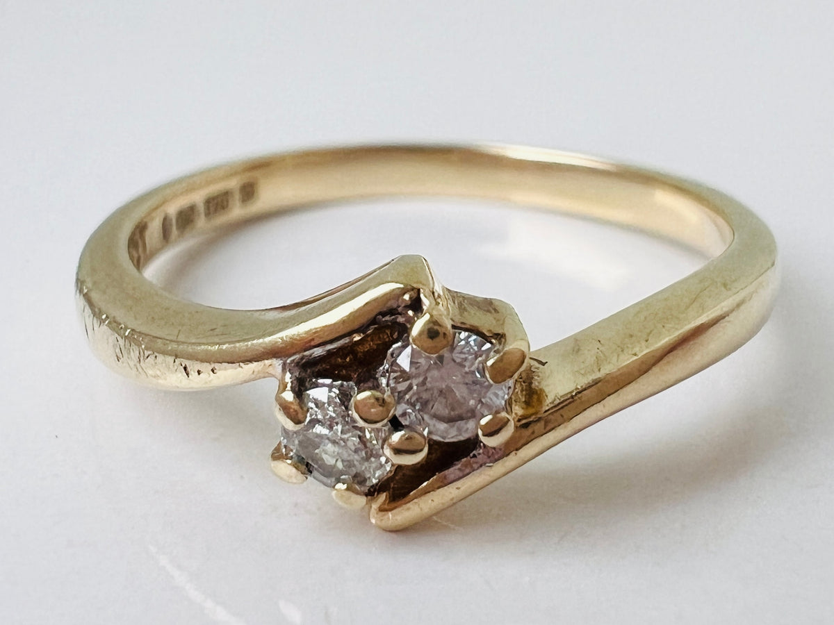 9ct Gold Toi Et Moi Two-Stone Diamond Ring