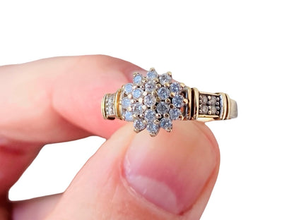 9ct Gold Diamond Cluster Ring