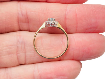 9ct Gold Aquamarine & Diamond Ring