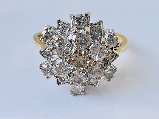 18ct Gold Diamond Cluster Ring