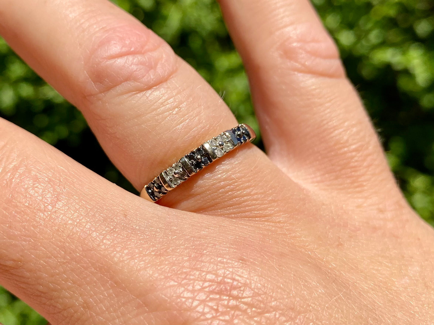 9ct Gold Black & White Diamond Ring