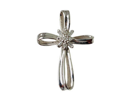 10ct Gold Diamond Cross Pendant