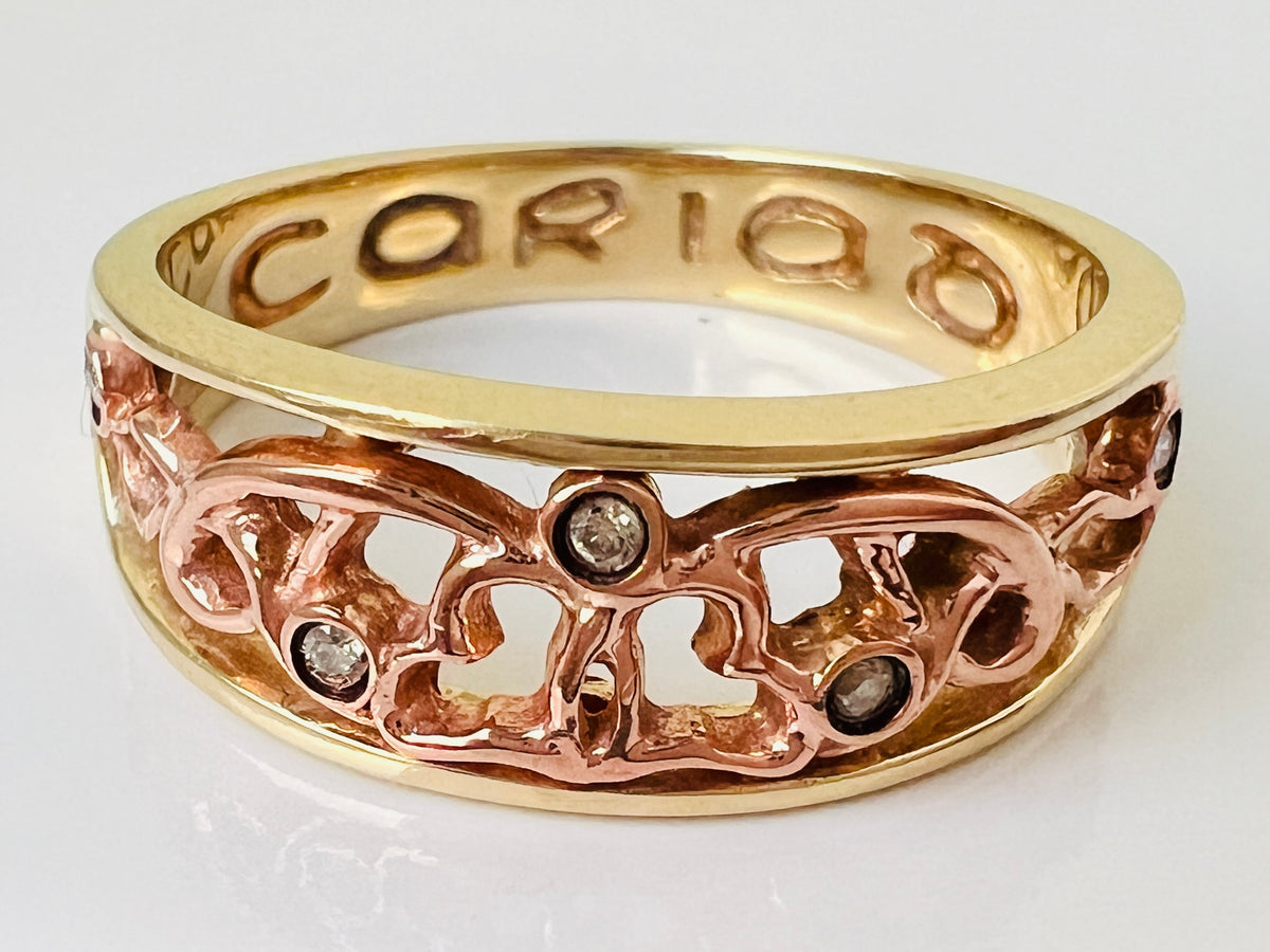 9ct Gold Clogau Heart Cariad Diamond Ring
