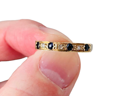 Vintage 9ct Gold Sapphire & Diamond Ring