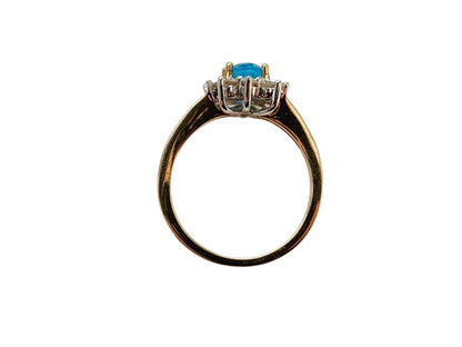 9ct Gold Topaz & Diamond Ring