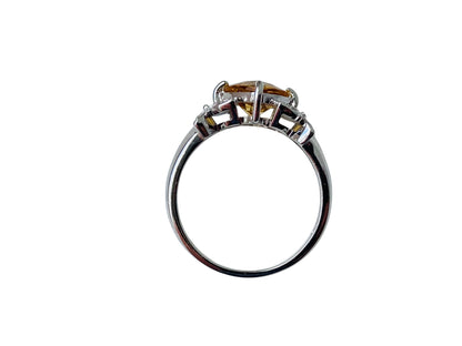 9ct Gold Citrine & Diamond Ring