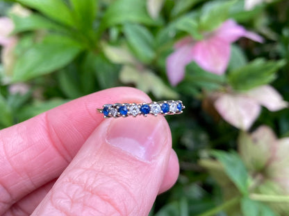 Vintage 9ct Gold Sapphire & Diamond Ring