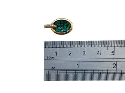 9ct Gold Emerald & Diamond Pendant