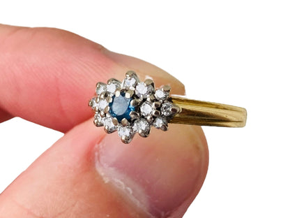 Vintage 18ct Gold Sapphire & Diamond Ring