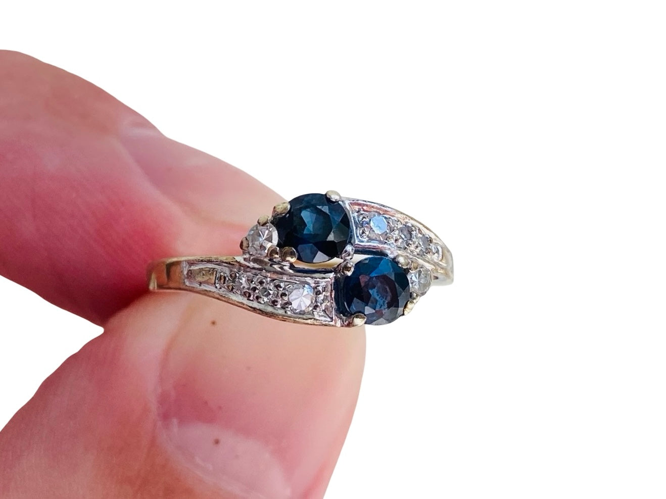 Vintage 9ct Gold Sapphire & Diamond Ring