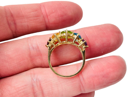 Vintage 9ct Gold Multi-Gemstone Ring