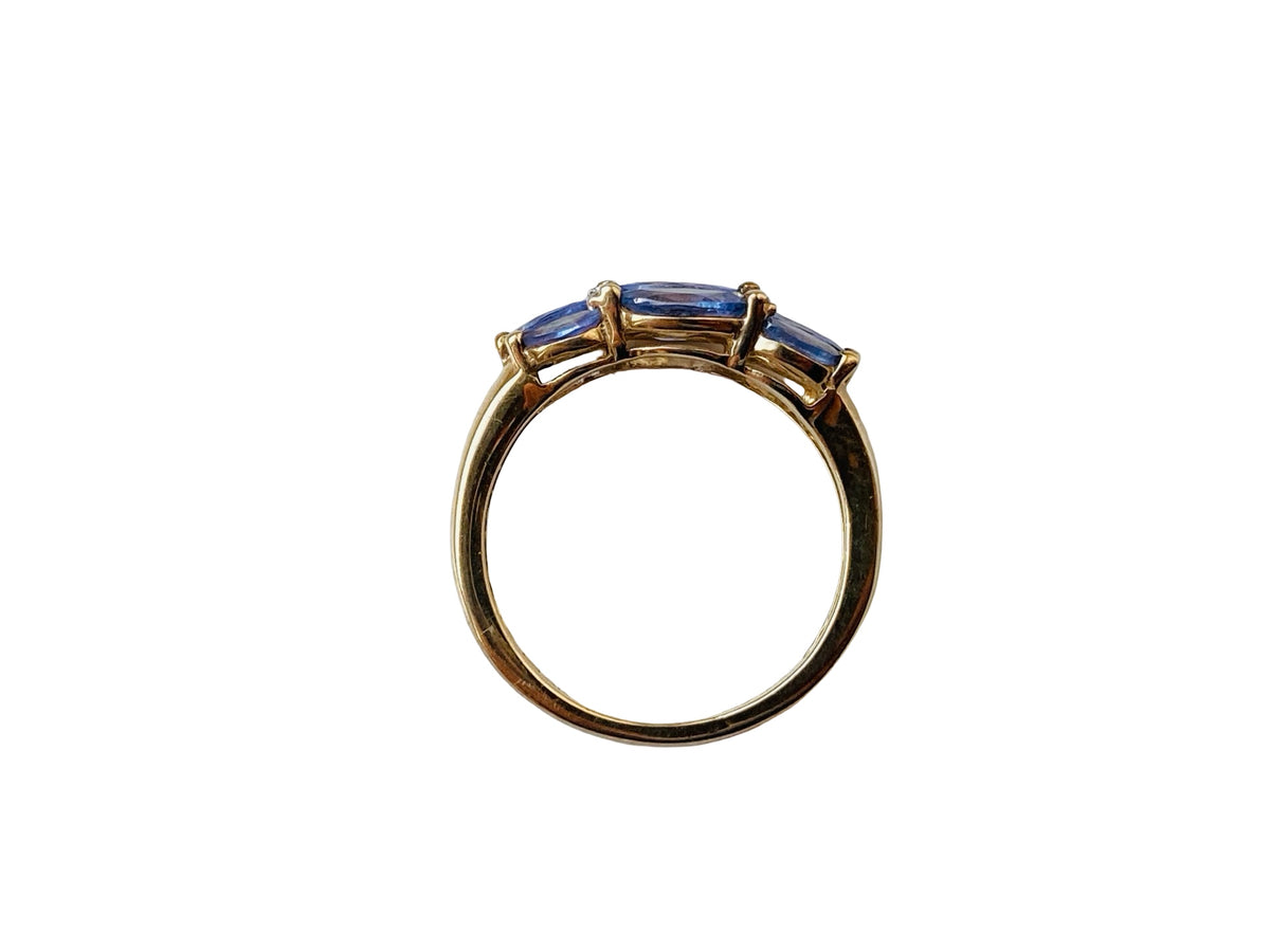 9ct Gold Tanzanite & Diamond Ring