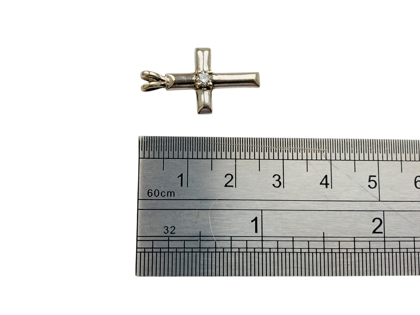 9ct Gold Diamond Cross Pendant