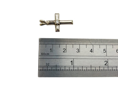 9ct Gold Diamond Cross Pendant