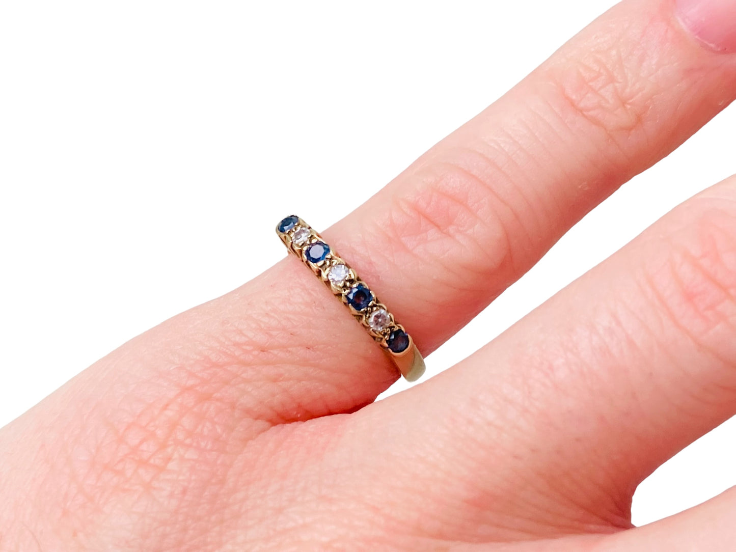 Vintage 9ct Gold Sapphire & Diamond Ring