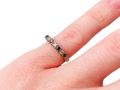 Vintage 9ct Gold Sapphire & Diamond Ring