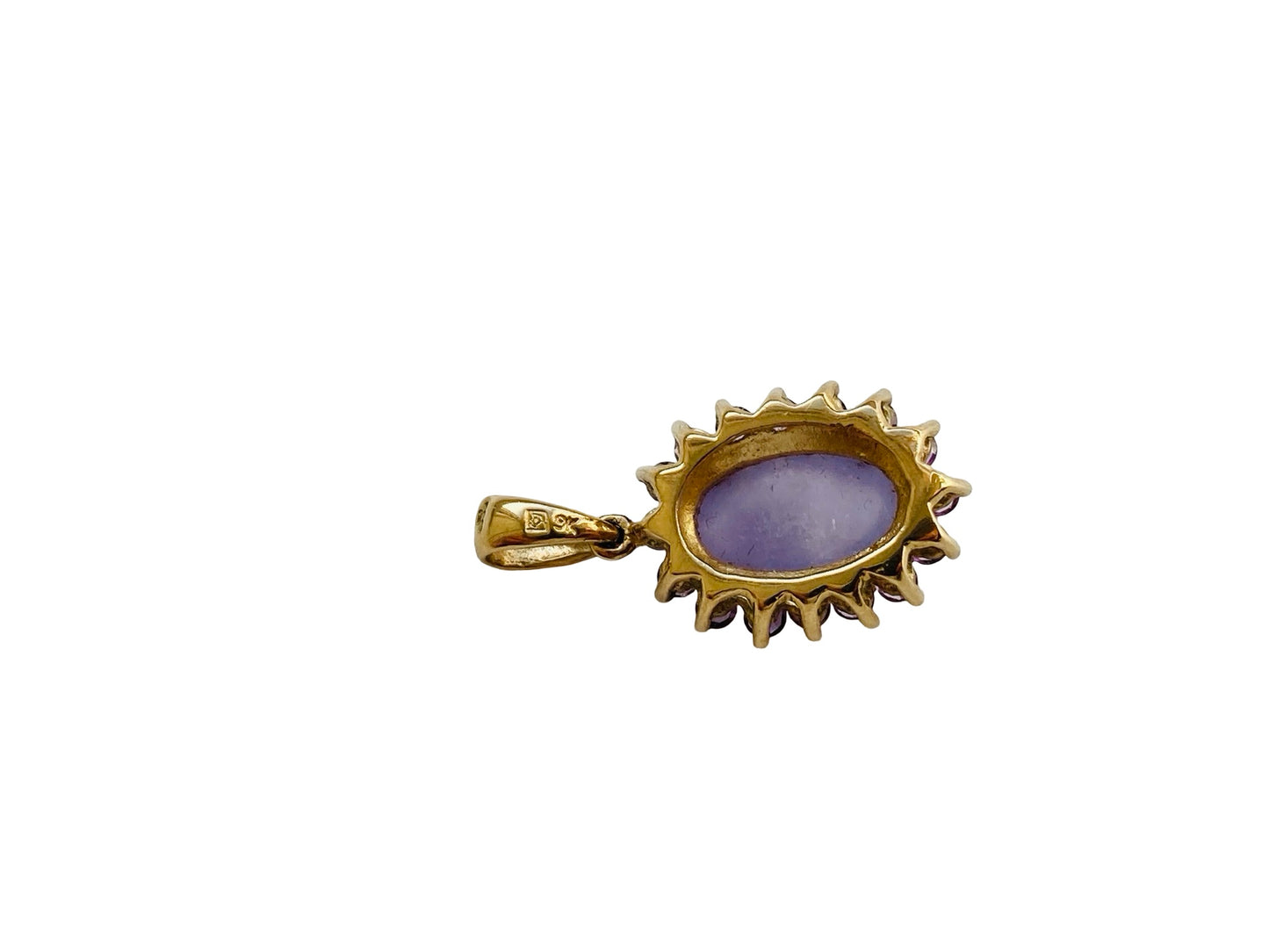 9ct Gold Lavender Jade & Amethyst Pendant