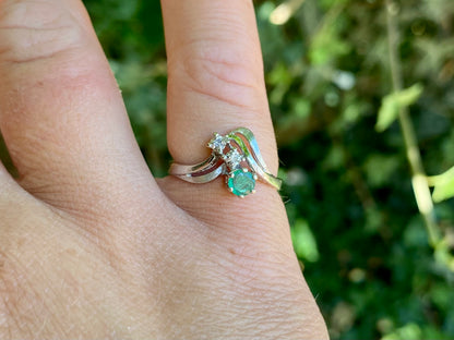14ct Gold Emerald & Diamond Ring