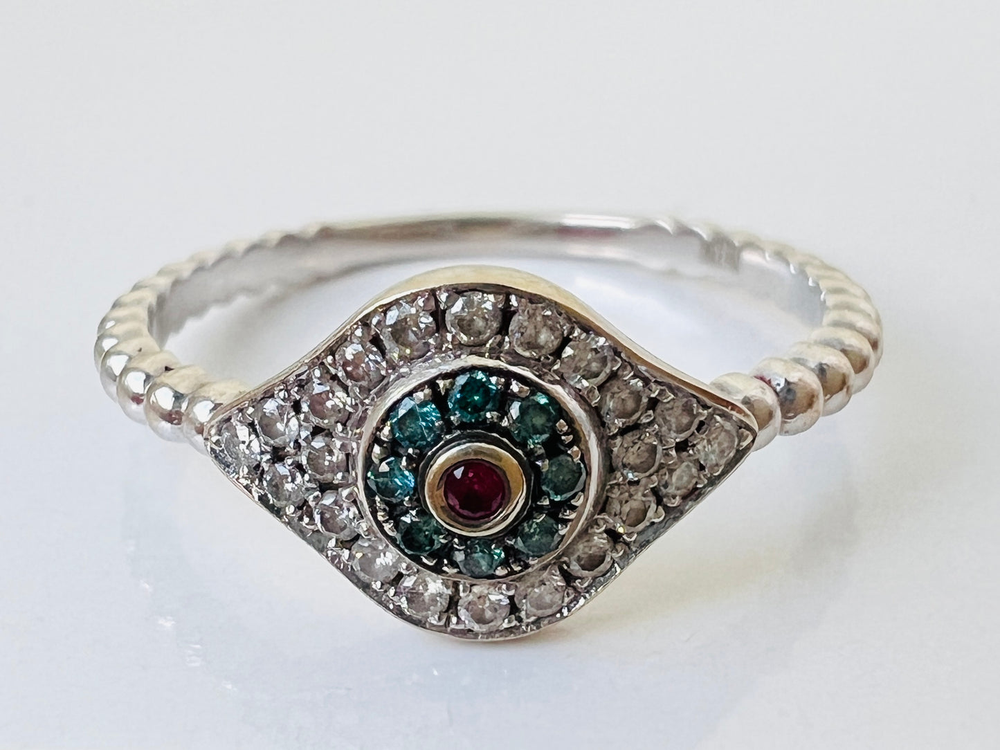 18ct Gold Evil-Eye Diamond Ring