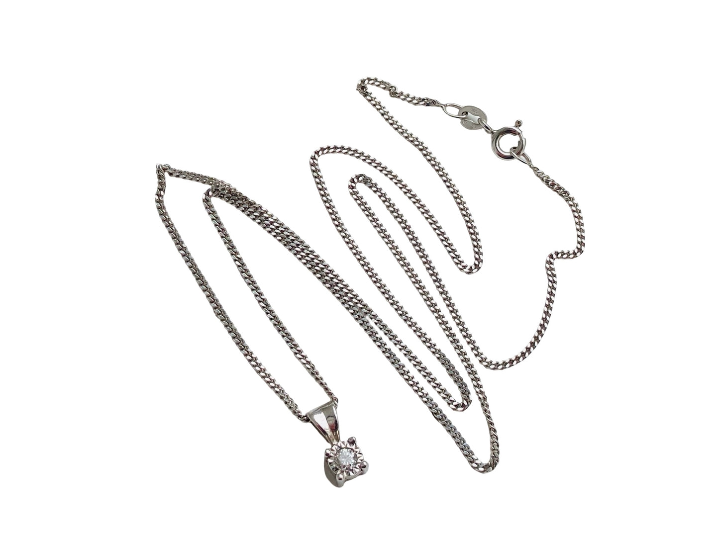 9ct Gold Diamond Pendant With Necklace